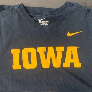 LAST CALL: Nike Black Tee with Yellow Iowa Logo